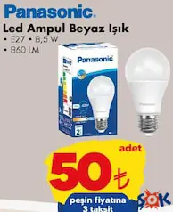 PANASONİC LED AMPUL BEYAZ IŞIK E27 8,5 W 860 LM fiyat ve kampanya bilgisi